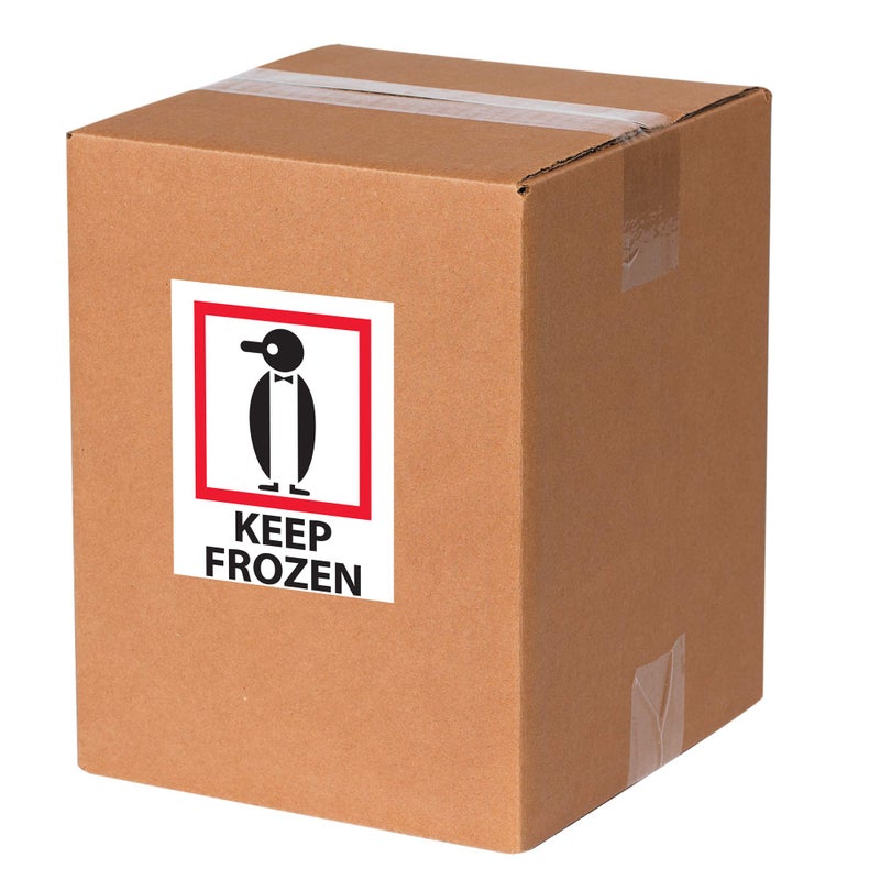 Tape Logic Aviditi Tape Logic 3"" x 4"" ""Keep Frozen"" Red/White/Black Warning Sticker  for Shipping  Handling  Packing  and Moving (1 Roll of 500 Labels) - Image 2